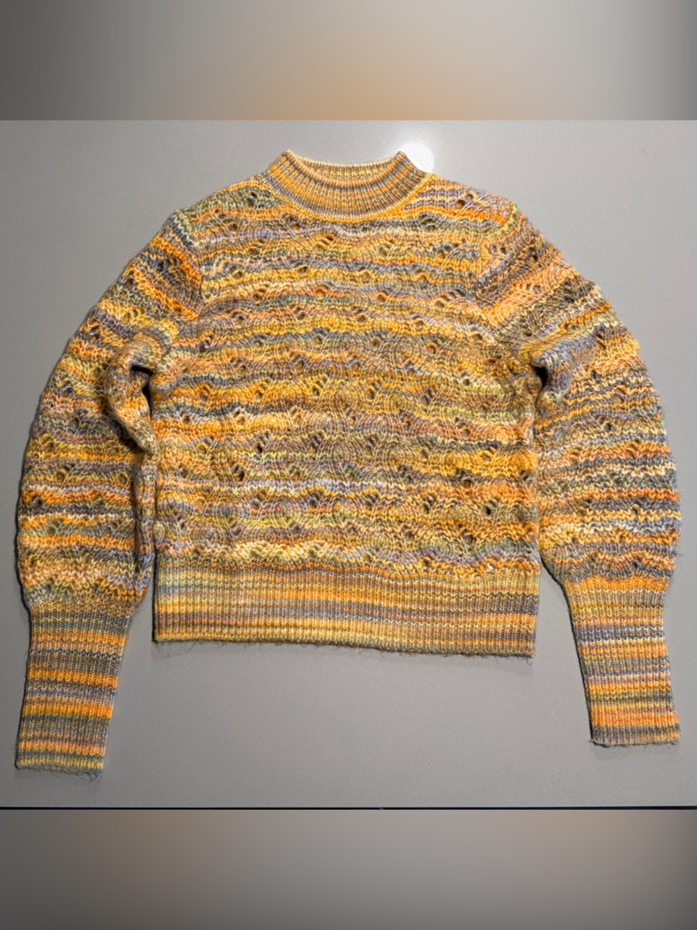 Striped Multicolor Knit Crewneck Sweater - Yellow Mix SUPER SOFT*